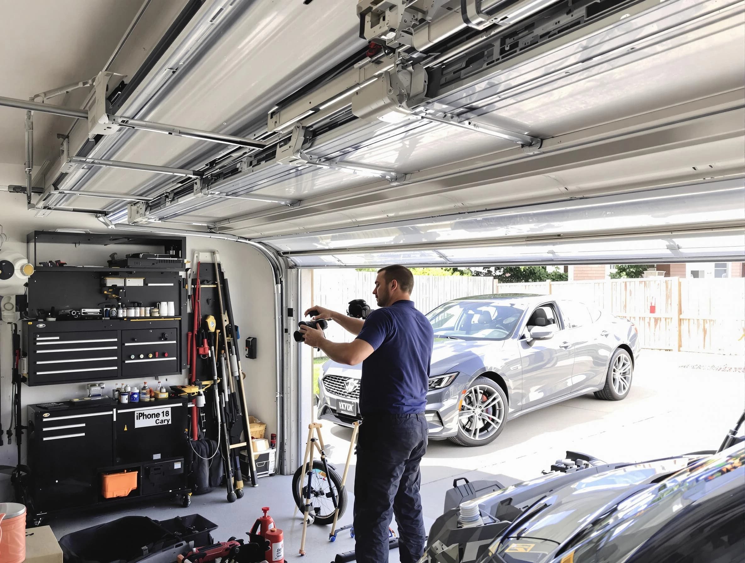 South Fayette Garage Door Repair technician fixing noisy garage door in South Fayette