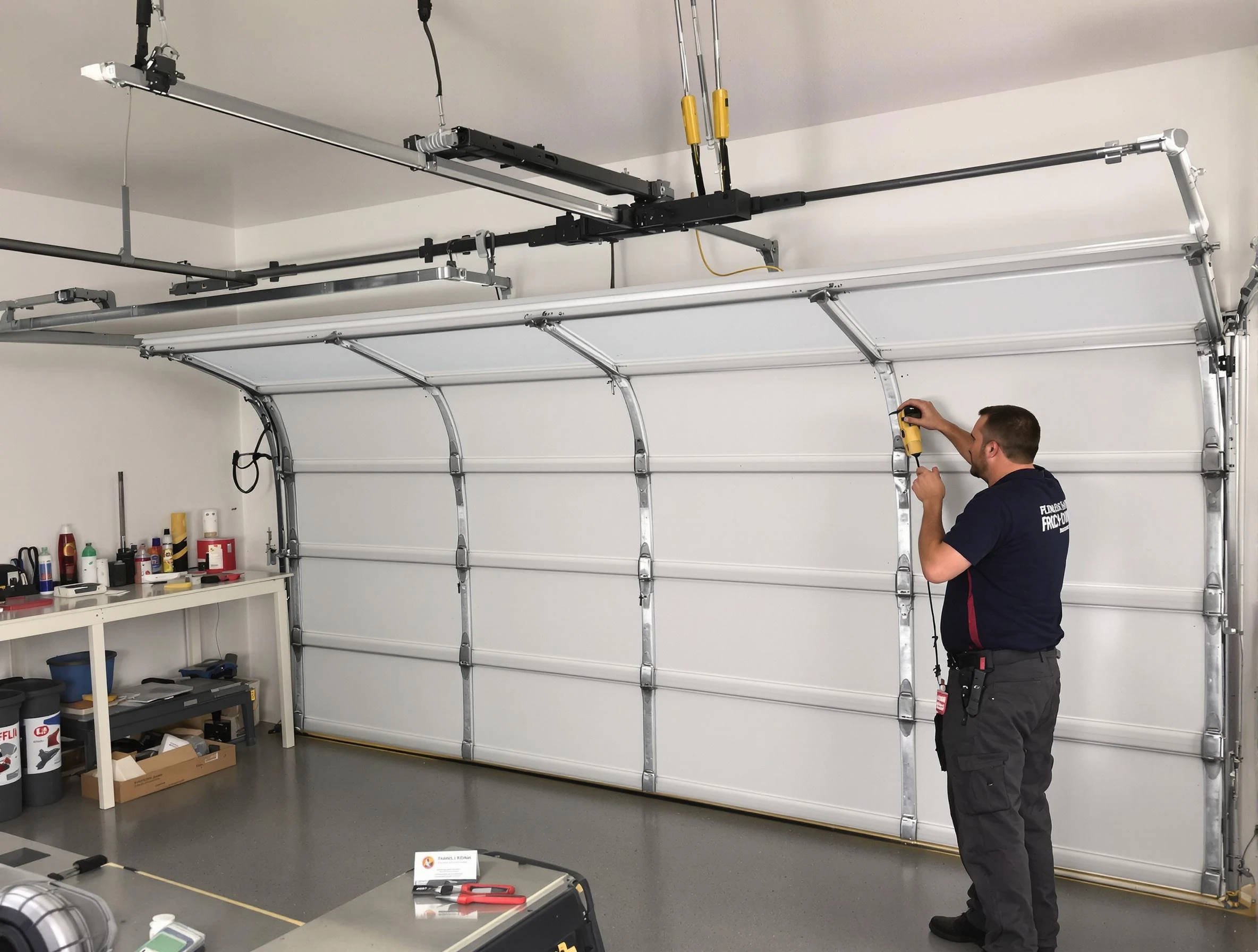 South Fayette Garage Door Repair certified technician performing overhead door system repair in South Fayette